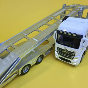 تریلی حمل خودرو سفید مدل بنز آکتروس 1:50 Trailer Model Benz Actros_اسباب بازی